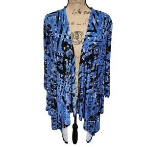 Avenue‎ black and blue drape front jacket kimono plus size 22 24 3X new!!!